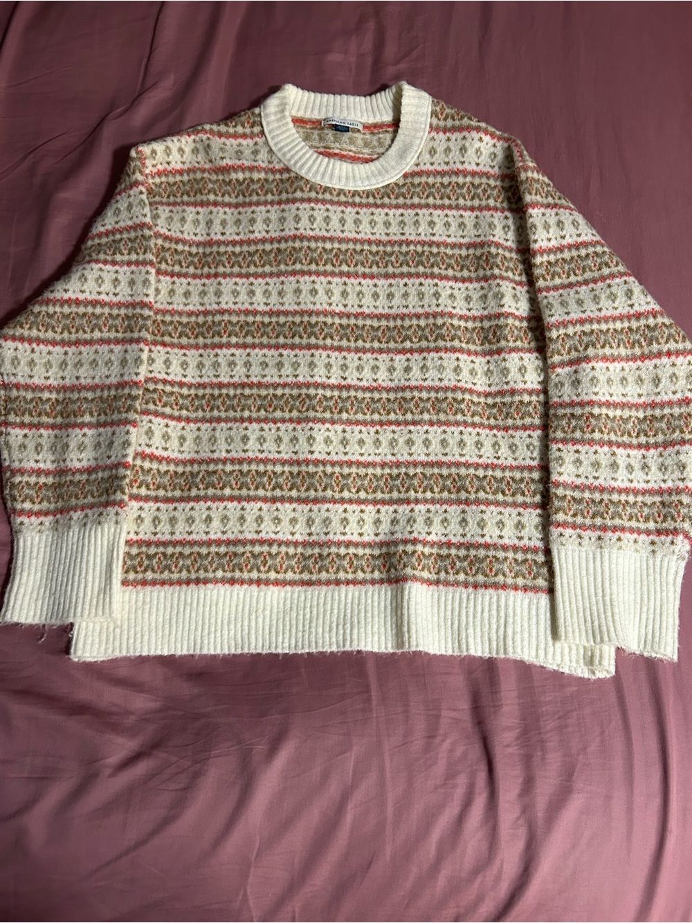 American Eagle Patterned Crewneck Sweater Size M - Picture 1 of 5